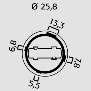 Колодка с проводами, для лампы P27/2W (3157). цоколь W2,5x16q